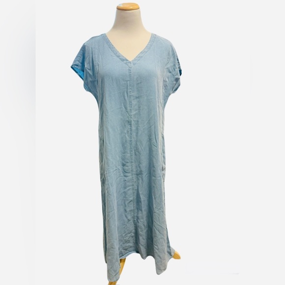 ✨SOLD✨ J.JILL Lake Port Striped A-Line Tencel Lyocell Midi Dress NWT - Size SP - Picture 4 of 12